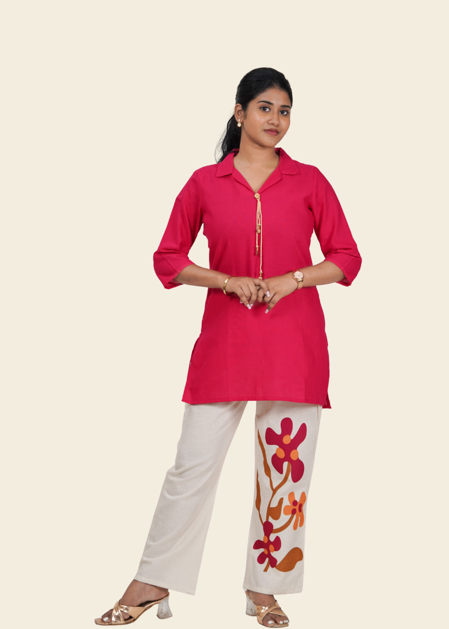 ISHNA Pink Bloom Co-ord Set