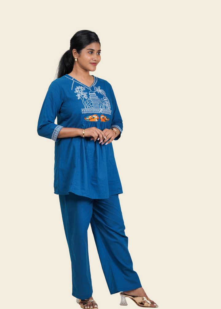ISHNA Neel Heritage Co-ord Set